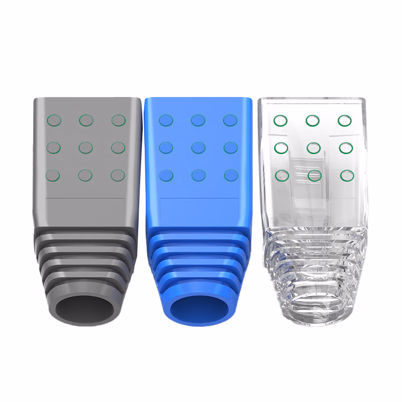 秋叶原(CHOSEAL)水晶头保护套 超五类六类5/6类网线护套 内径6.5mm RJ45电脑网络护套 50个装 透明 QZ4128HZ50