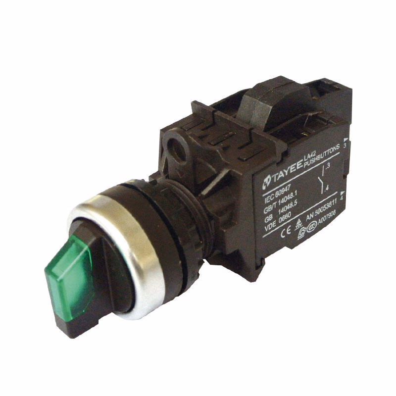 LA42XD2-10/AC220V/G | 上海天逸电器 圆形二位置旋钮,绿色,带灯