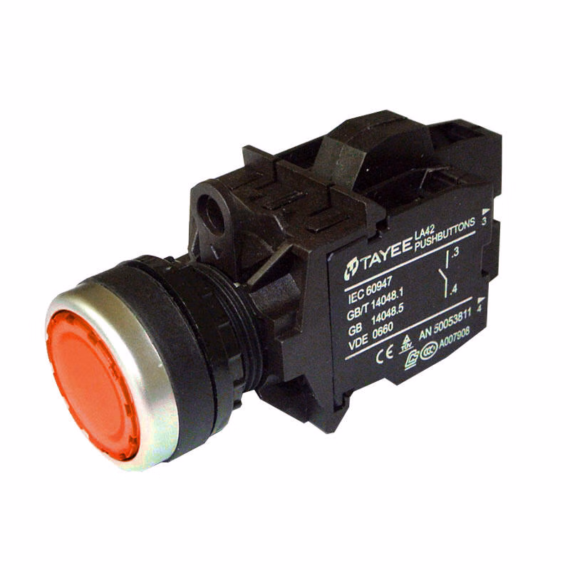 LA42PD-10/DC24V/R | 上海天逸电器 圆形平头按钮,红色,带灯