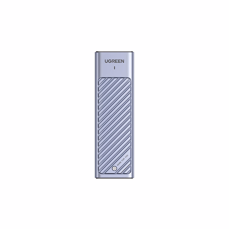 绿联(UGREEN) M.2 NVMe固态硬盘盒 Type-C3.2移动硬盘盒子 适用笔记本电脑苹果15外接SSD机械硬盘 铝合金散热 90408全铝鳍纹机身【双协议NVME/SATA】 90408
