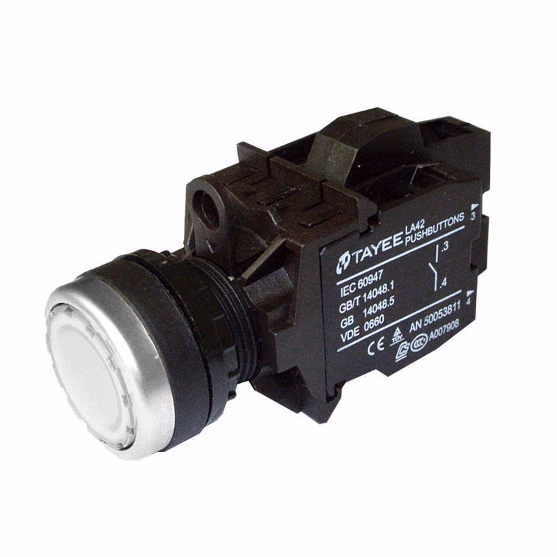 LA42PD-11/DC24V/W | 上海天逸电器 圆形平头按钮,白色,带灯