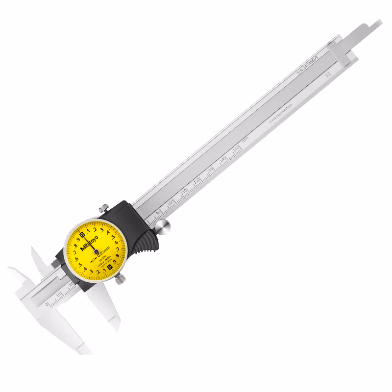 三丰(Mitutoyo)带表卡尺 505-733/0-200mm/0.01mm银色外壳 代表游标卡尺 高精度卡尺 日本原装进口