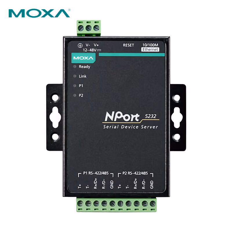 NPort 5232 | 摩莎（MOXA） 2口RS-422/485串口设备联网服务器，0 ~ 55 °C工作温度