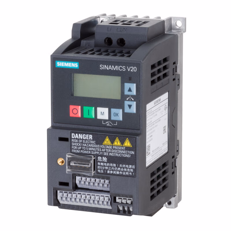 6SL3210-5BB12-5UV1 | 西门子 SINAMICS V20 1AC 220V变频器,无内置滤波器 0.25kW AC220-240V