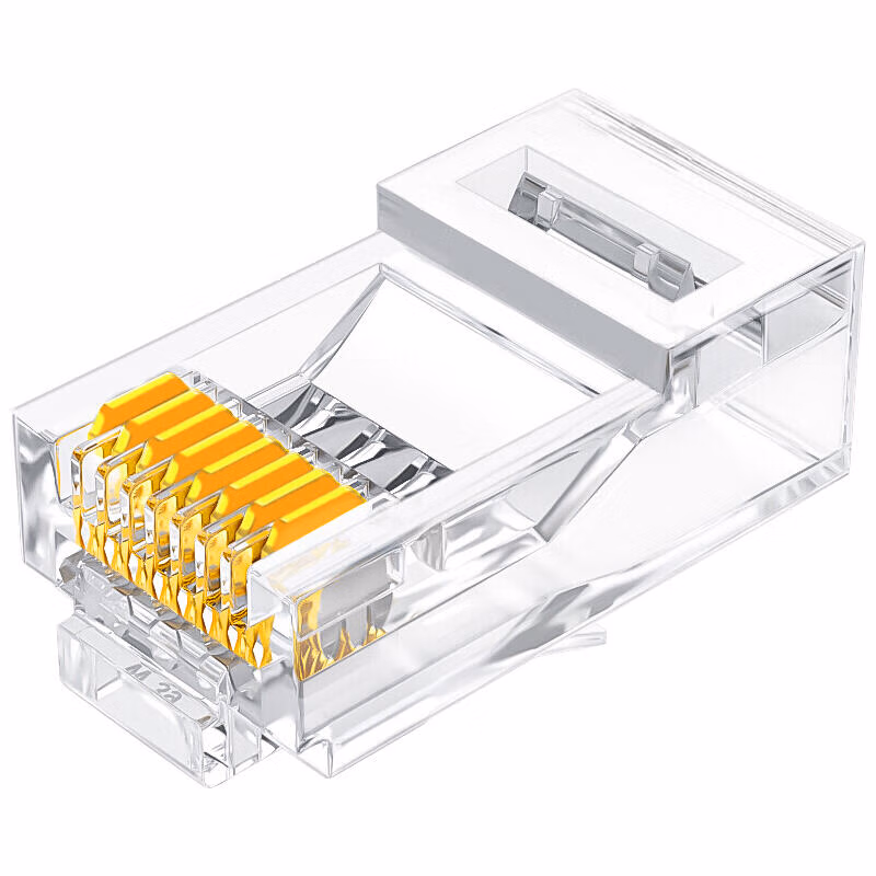 山泽 六类网络水晶头 6类RJ45网络水晶头 8P8C电脑网线接头 Cat6水晶头 100个WL-6100
