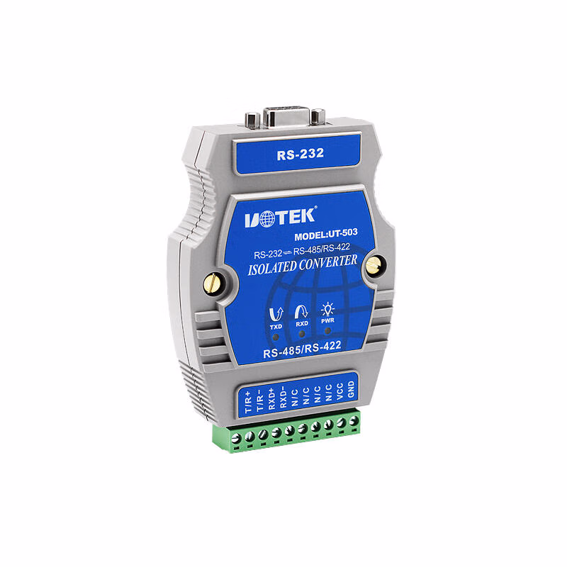 UT-503 | 宇泰(UOTEK) 工业级RS232转RS485/422转换器转接头光电隔离导轨式
