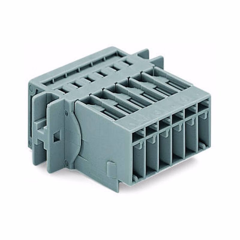 769-608/002-000 | 万可(WAGO) 1线针型连接器,夹持槽,4mm²,焊针间距5mm,8极,灰色
