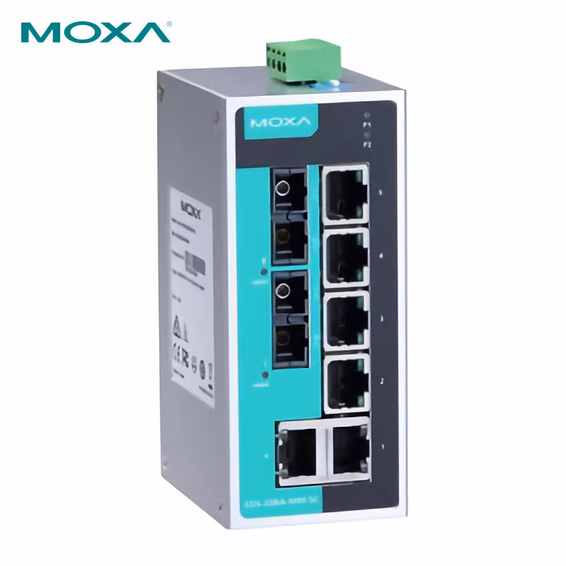 EDS-208A-SS-SC | 摩莎(MOXA) 8口非网管百兆工业以太网交换机含两个单模光口