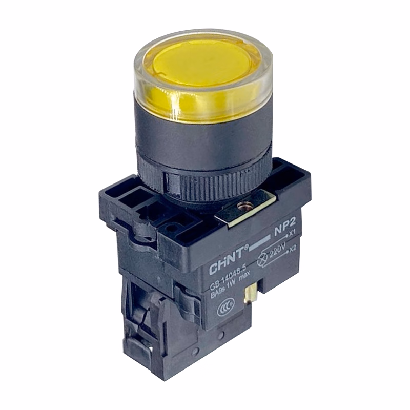 NP2-EW3561 24V LED | 正泰 带灯平钮,黄色 塑料头