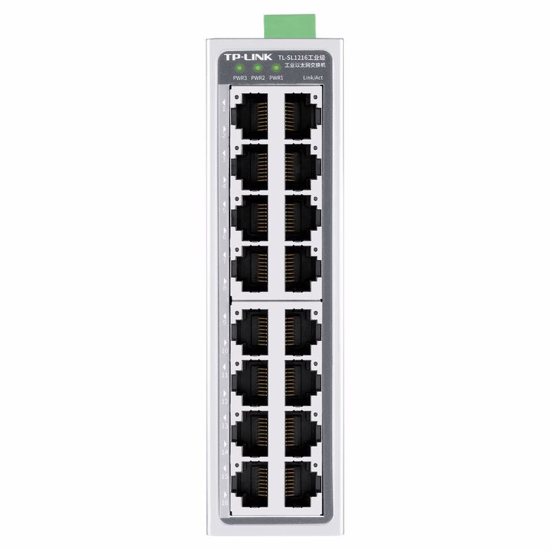 TL-SL1216工业级,16口,提供14个百兆自适应RJ45 端口,2个千兆自适应RJ45 端口,工业级工作温度:-40℃~75℃ | 普联 工业以太网交换机