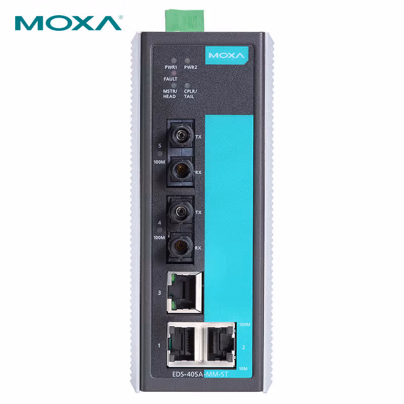 EDS-405A-MM-ST | 摩莎（MOXA） 5口管理型百兆工业以太网交换机含两个多模光口