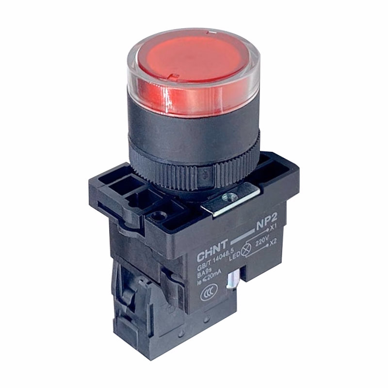 NP2-EW3461 24V LED | 正泰 带灯平钮,红色 塑料头