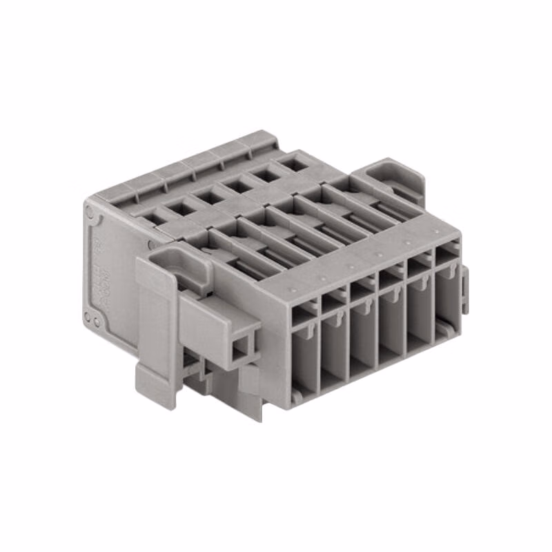 769-606/004-000 | 万可(WAGO) 1线针型连接器,高型固定耳,4mm²,焊针间距5mm,6极,灰色