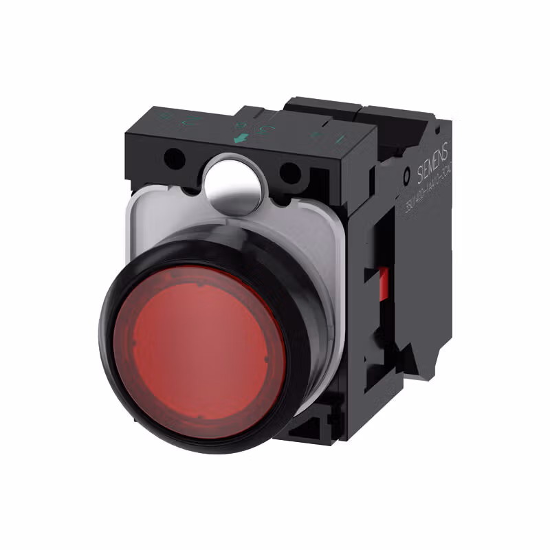 3SU11020AB203CA0 | 西门子 发光按钮,22mm,圆形,塑料,红色,按钮,平,键控式,1NC,AC/DC24V,弹簧型接口