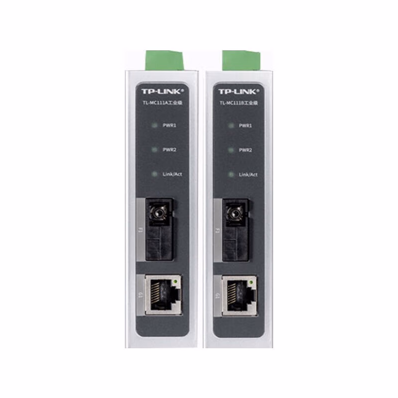 TL-MC111A工业级+TL-MC111B工业级 | TP-LINK/普联 工业级光纤收发器,百兆单模单纤,20KM套装,各有1个,百兆,SC口,1个,百兆,RJ45口