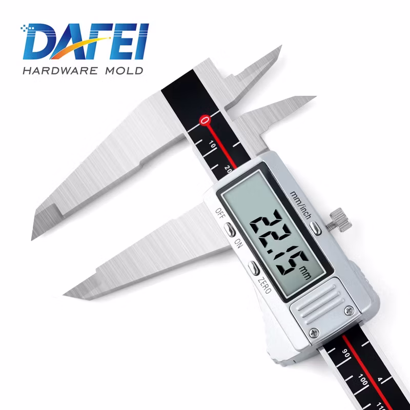 DAFEI量具0-150-200-300mm电子数显卡尺不锈钢按键游标卡尺高精度0-300(金属大屏)