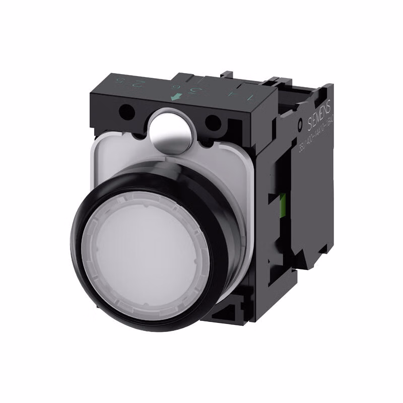 3SU11020AB601BA0 | 西门子 发光按钮,22mm,圆形,塑料,白色,按钮,平,键控式,1S,AC/DC24V,螺栓型端子连接