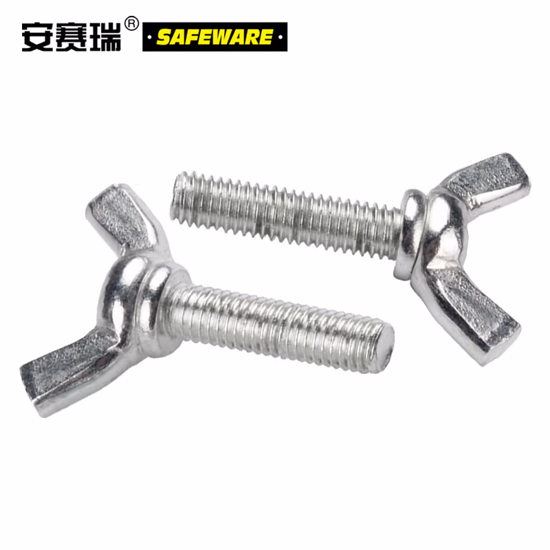 安赛瑞 镀锌蝶型螺栓国标蝶型螺栓 手拧元宝羊角蝴蝶形螺栓螺丝 M6×20mm(50个装) 22458