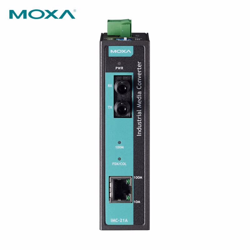 IMC-21A-M-ST | 摩莎（MOXA） 工业级10/100BaseT(X) 转 100BaseFX 光电转换器,多模, ST 接口, 金属外壳