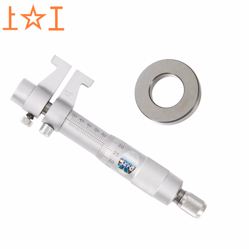 上工 内测千分尺25-50mm分度值0.01 带25mm校对环规  内孔内径千分尺高精度螺旋测微仪器BF050A