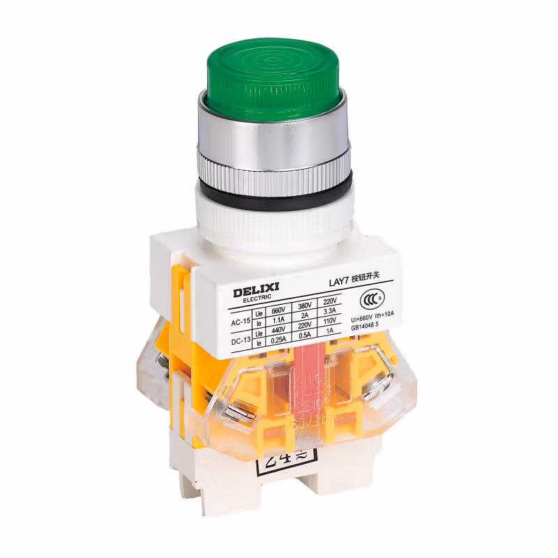 LAY7-11DZS 220V LED 绿 | 德力西电气 按钮开关