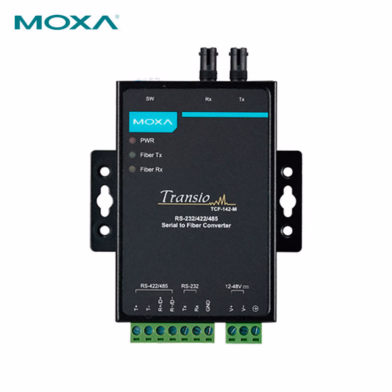 TCF-142-M-ST | 摩莎(MOXA) RS-232/422/485转多模光纤转换器,支持光纤环模式和ST连接头