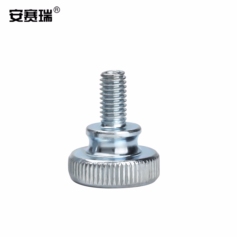 安赛瑞 高头滚花手拧螺丝钉 碳钢大头台阶手柄手拧螺栓 M3x5 【5粒】 4C00237 包