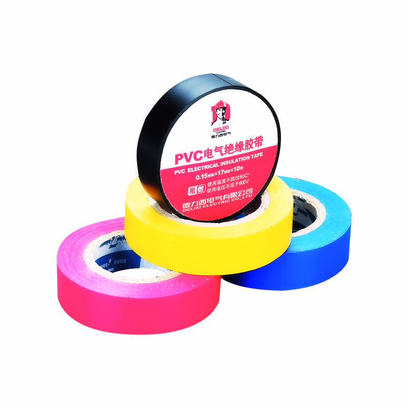 20米/卷；0.15mm*17mm*20米 黑色 | 德力西电气 PVC电工/电气胶带