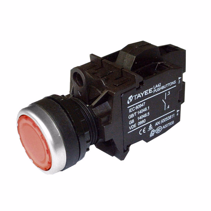 LA42PD-01/AC220V/R | 上海天逸电器 圆形平头按钮,红色,带灯