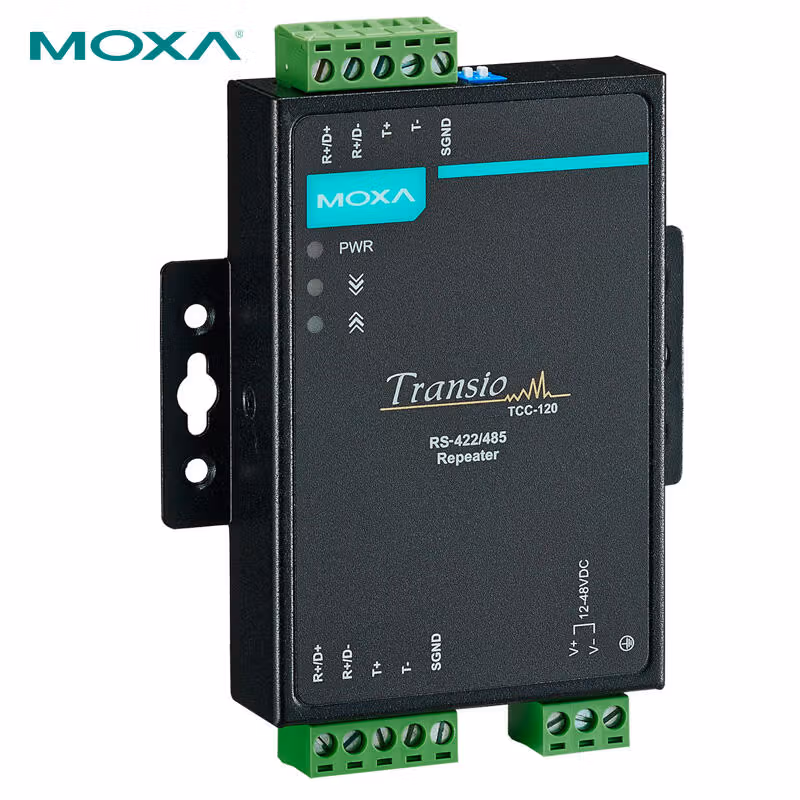 TCC-120I | 摩莎（MOXA） 隔离型 RS-422/485中继器，光电隔离: 2KV
