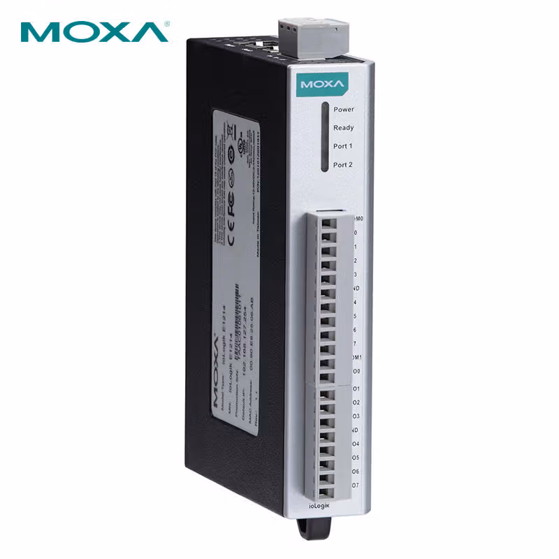 同时支持Modbus TCP和Ethernet IP；ioLogik E1210 | 摩莎（MOXA） 性能指标：16DI开关量输入