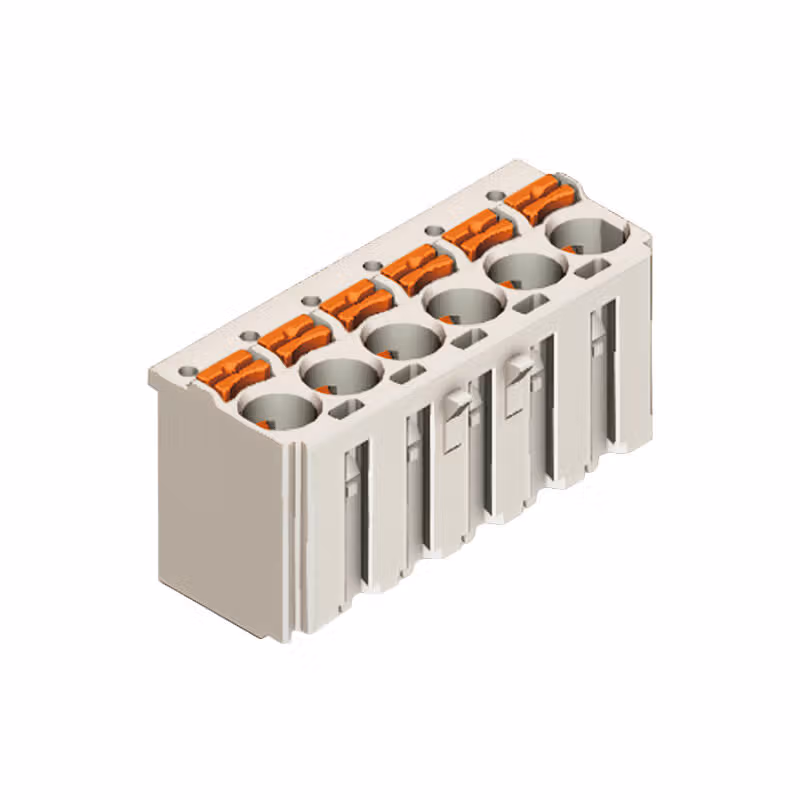 2092-1122 | 万可(WAGO) 接插式PCB连接器,适于连接各种类型导线,1线孔型插头,2.5mm²,焊针间距5mm,2极